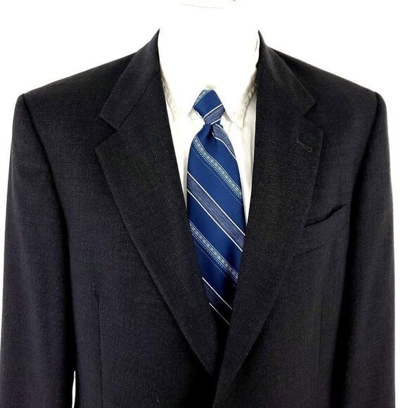 Hart Schaffner‎ Marx Nordstrom Wool Blazer 40R Gray Birdseye - Picture 1 of 11